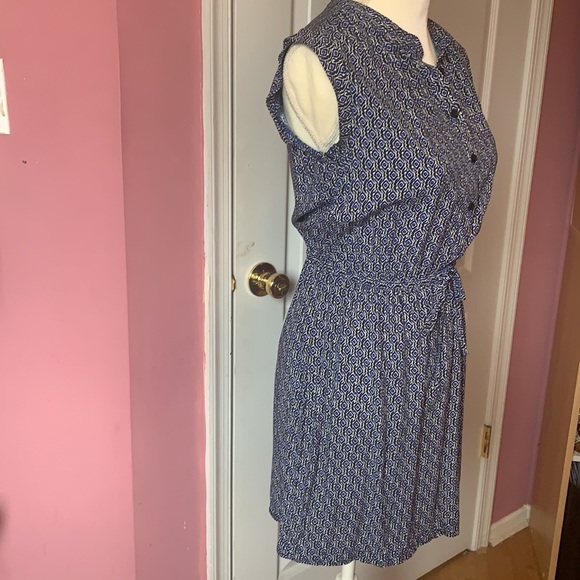 LOFT Aztec print mini sleeveless dress elastic waist buttoned front size XSP - Picture 5 of 10